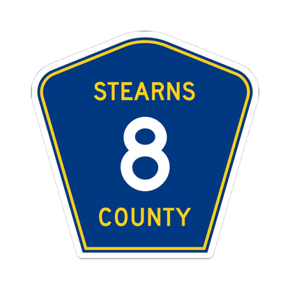 Stearns County Route 8 (Minnesota) (Road Sign) STICKER Vinyl Kiss-Cut Decal
