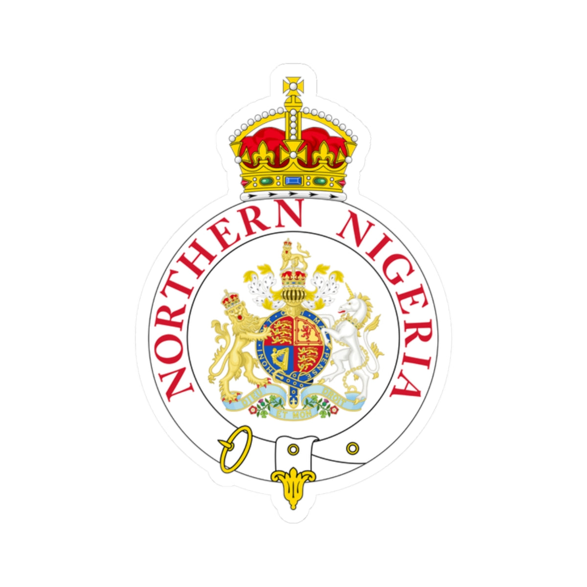 Badge of the Northern Nigeria Protectorate (Niger) (Coat of Arms) STICKER Vinyl Kiss-Cut Decal
