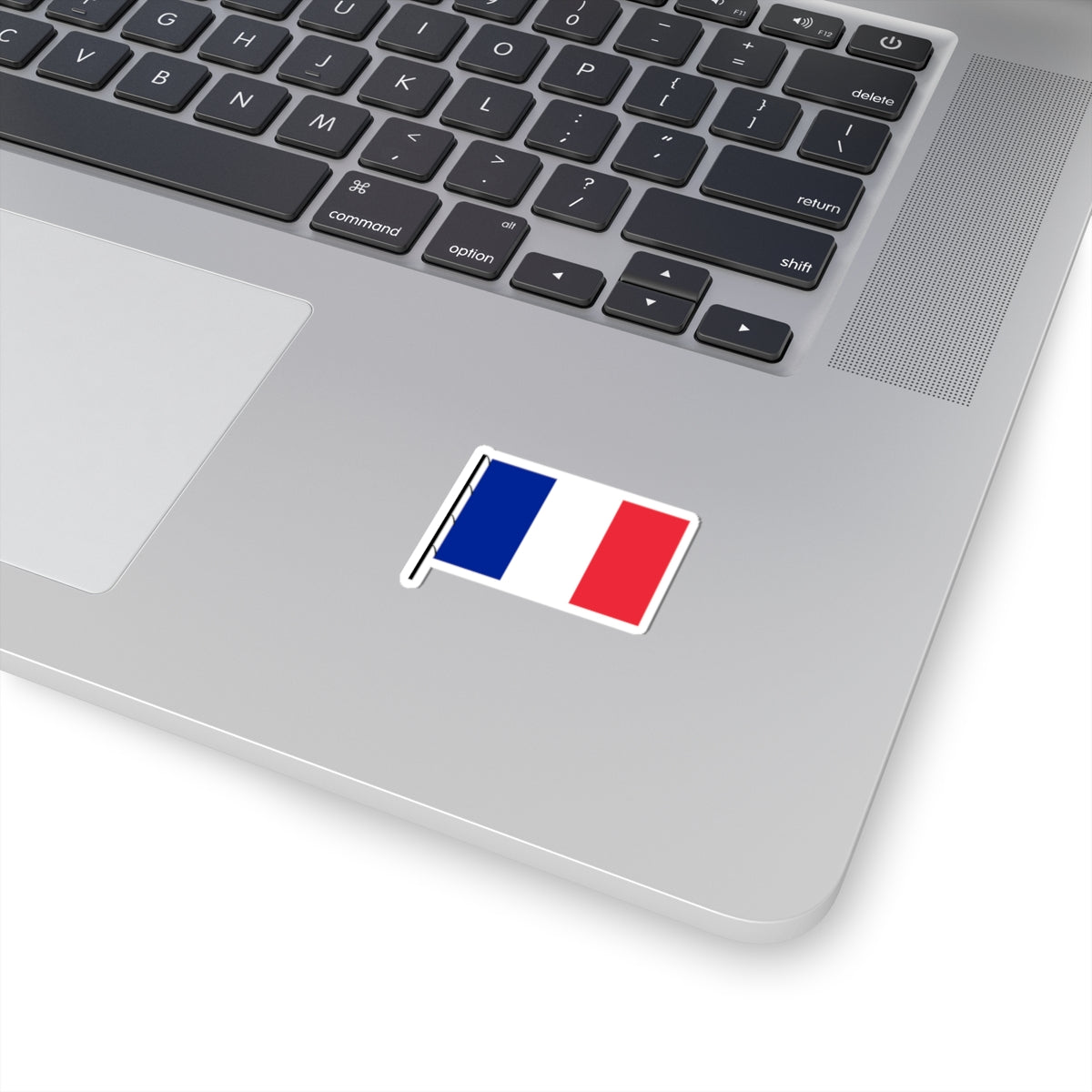 Flag of France on staff hoist left (France) STICKER Vinyl Kiss-Cut Decal