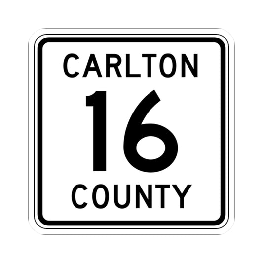 Carlton County 16 MN (Minnesota) (Road Sign) STICKER Vinyl Kiss-Cut Decal