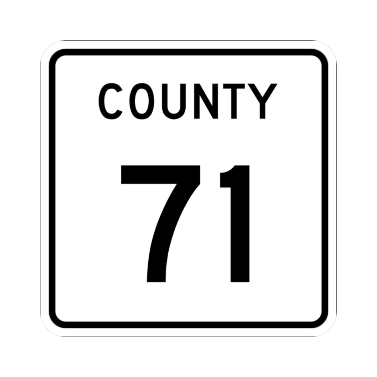 County 71 square (Minnesota) (Road Sign) STICKER Vinyl Kiss-Cut Decal