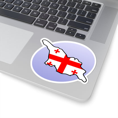 P Flag map of Georgia (Georgia) STICKER Vinyl Kiss-Cut Decal