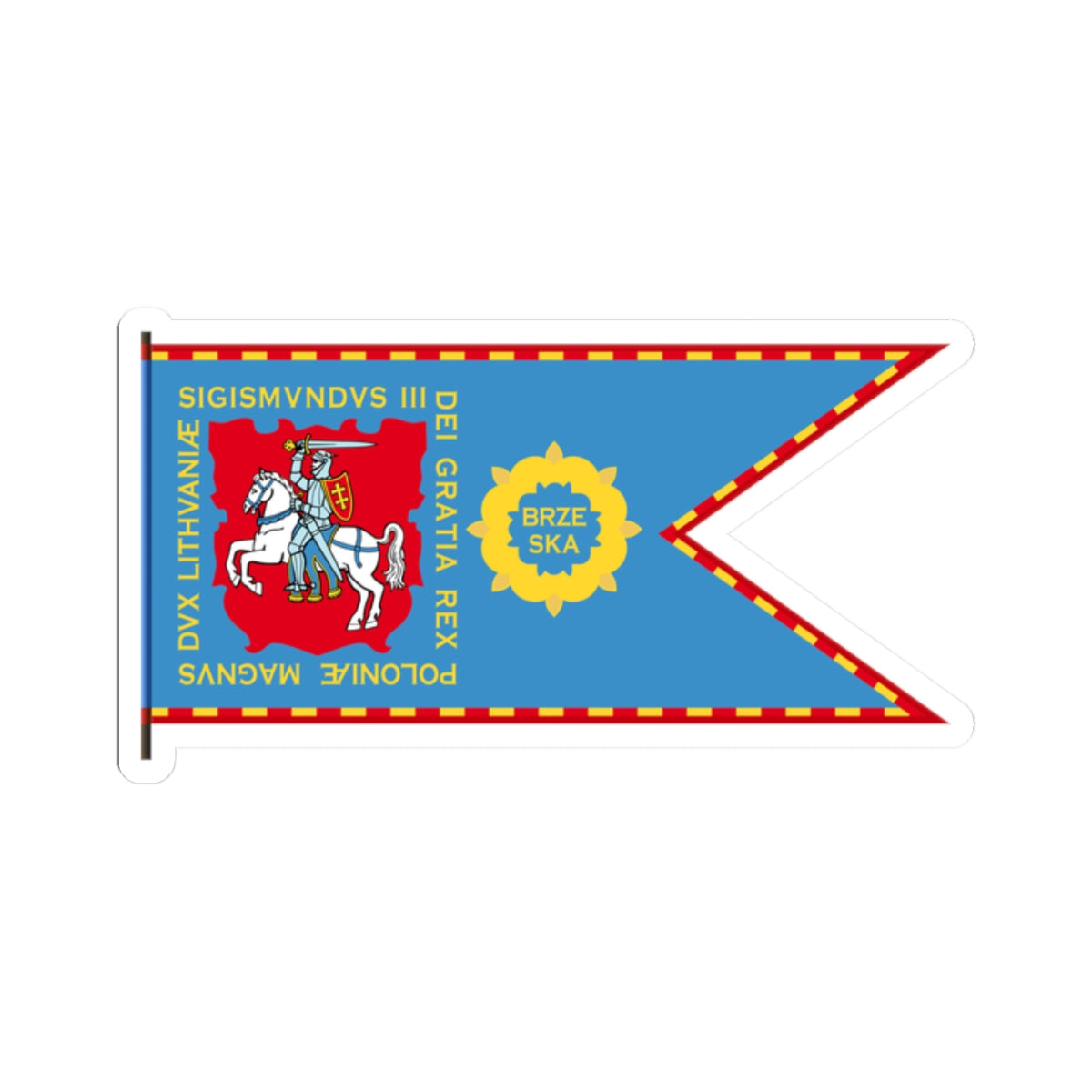 Banner of Brest Litovsk Voivodeship 1609-1618-1 (Belarus) (Coat of Arms) STICKER Vinyl Kiss-Cut Decal