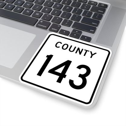 County 143 square (Minnesota) (Road Sign) STICKER Vinyl Kiss-Cut Decal