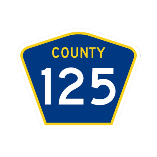 County 125 MN (Minnesota) (Road Sign) STICKER Vinyl Kiss-Cut Decal