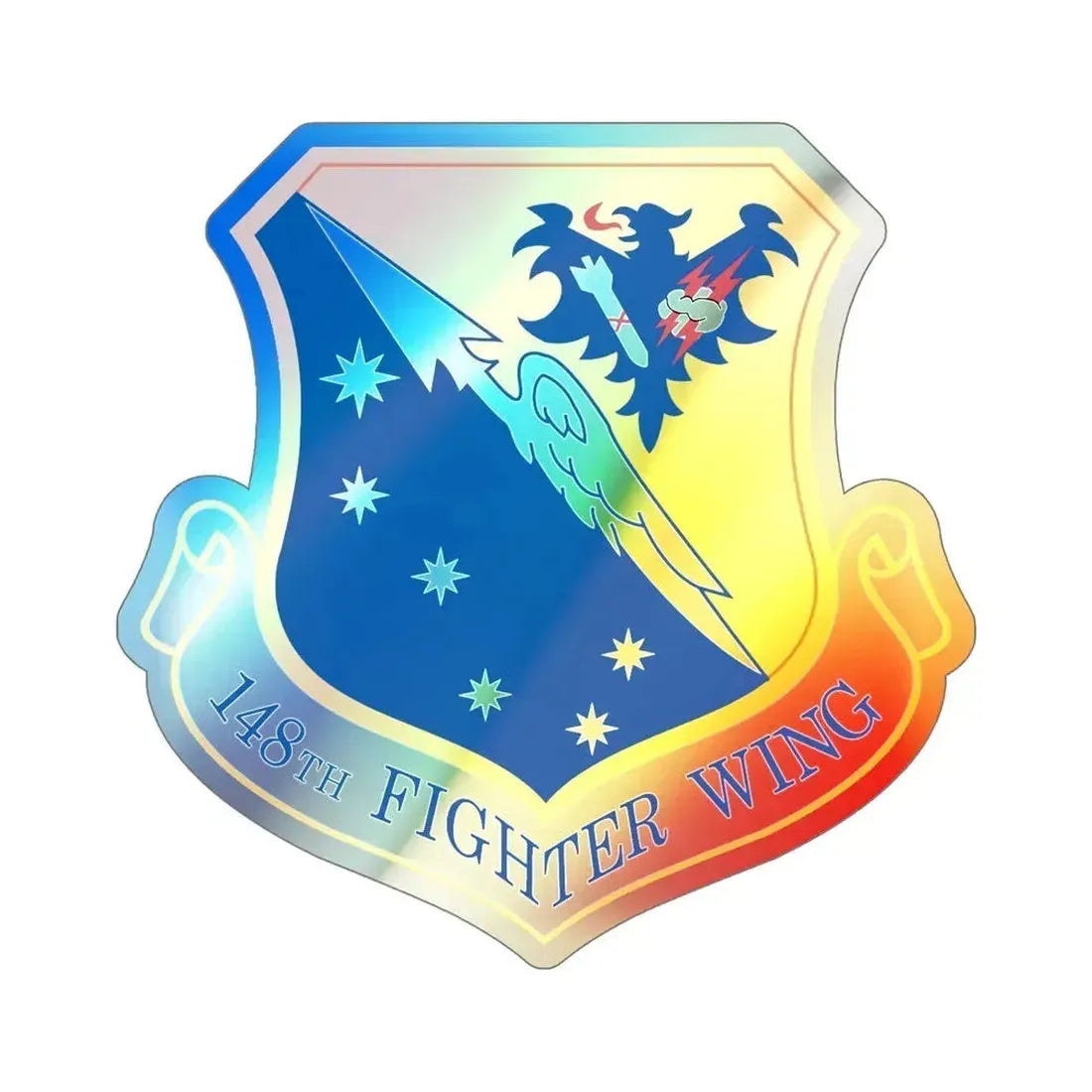 148th Fighter Wing (U.S. Air Force) Holographic STICKER Die-Cut Vinyl Decal 6 Inch Holographic - The Sticker Space