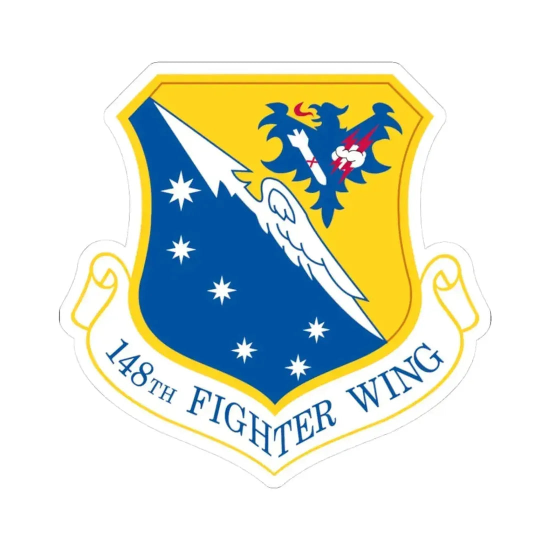 148th Fighter Wing (U.S. Air Force) STICKER Vinyl Kiss-Cut Decal 3 Inch White - The Sticker Space