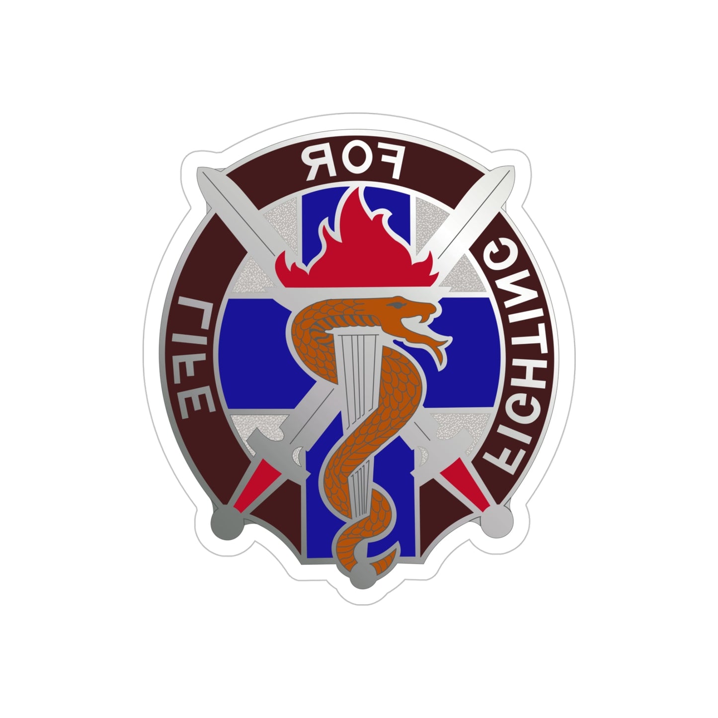 149 Surgical Hospital (U.S. Army) REVERSE PRINT Transparent STICKER-5" × 5"-The Sticker Space