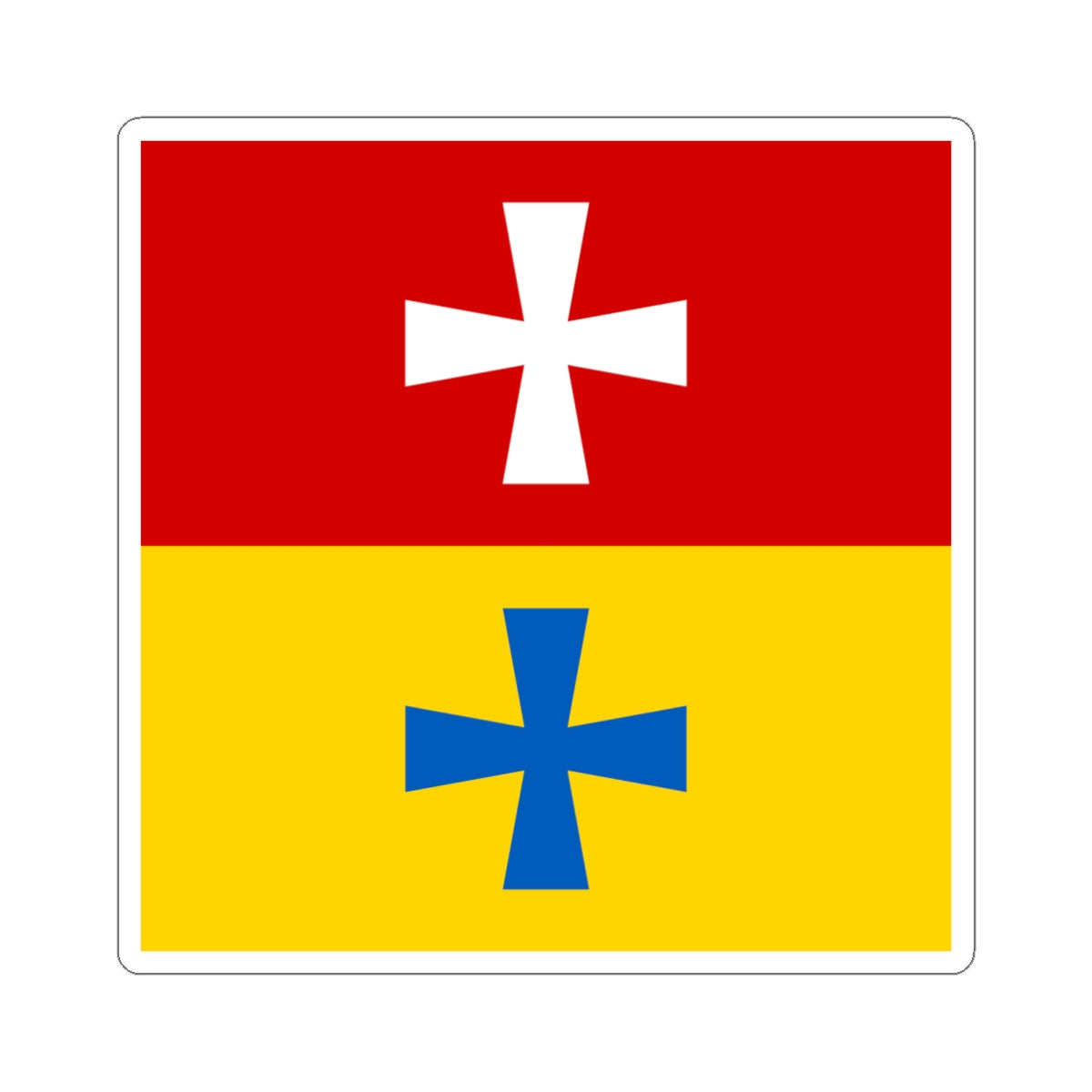 Rozhyshe flag (Ukraine) STICKER Vinyl Kiss-Cut Decal