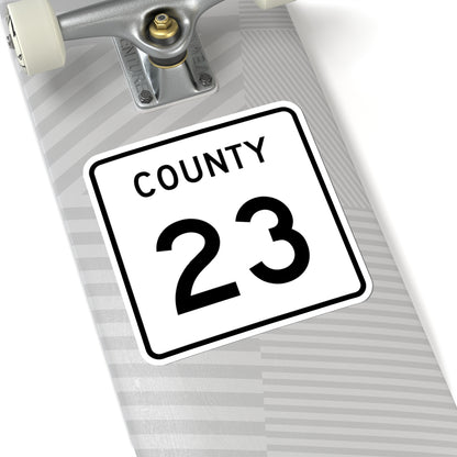 County 23 square (Minnesota) (Road Sign) STICKER Vinyl Kiss-Cut Decal