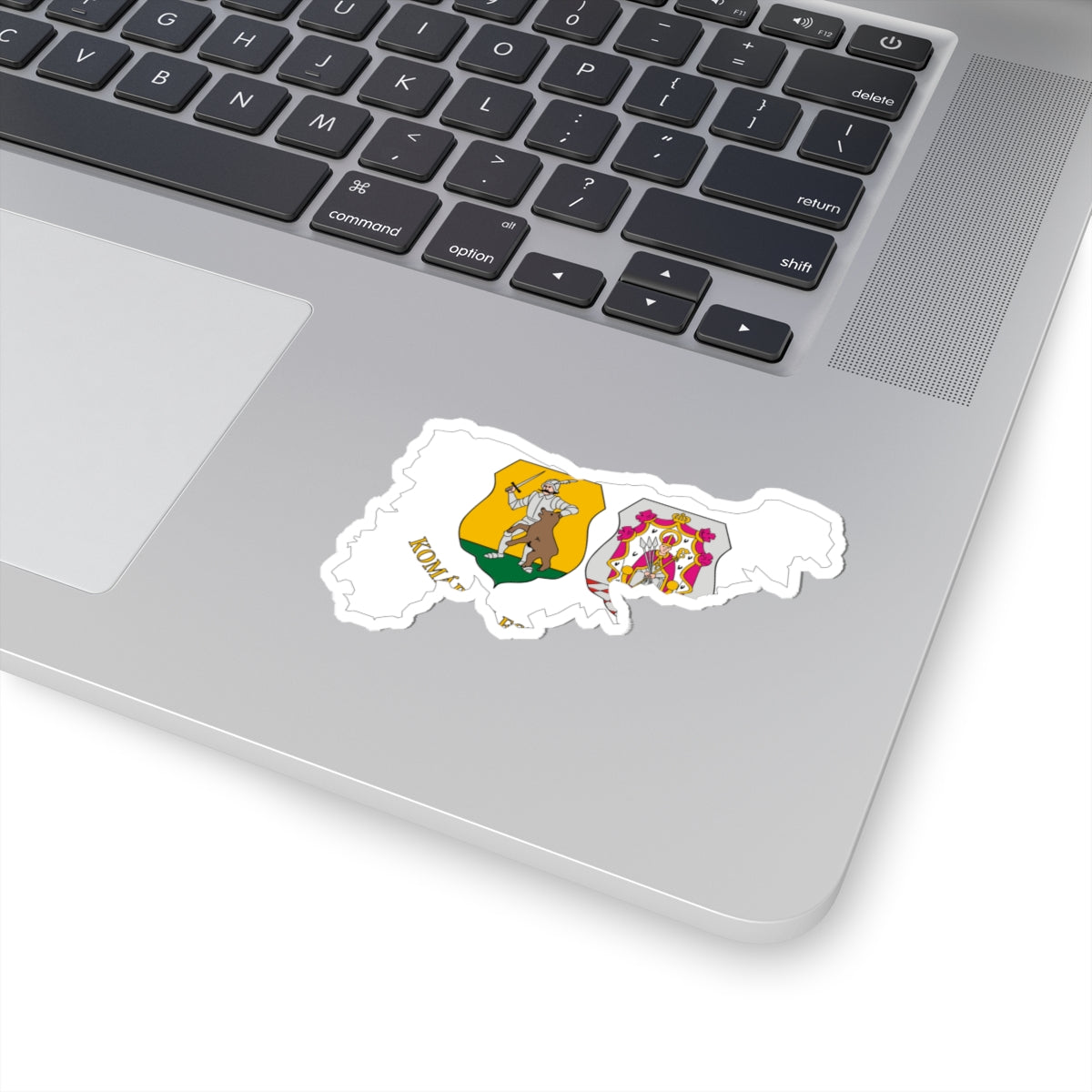 Flag-map of Komarom-Esztergom County (Hungary) STICKER Vinyl Kiss-Cut Decal