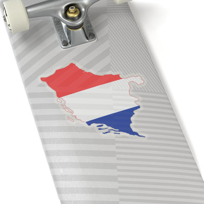 Flag-map of the State of Slovenes Croats and Serbs (Croatia) STICKER Vinyl Kiss-Cut Decal