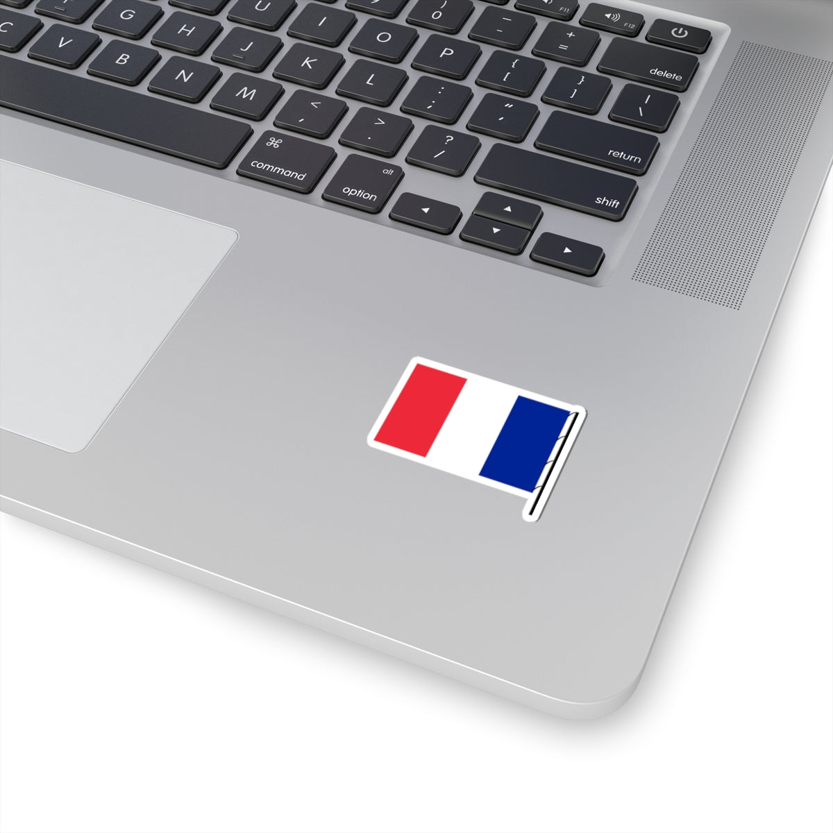 Flag of France on staff hoist right (France) STICKER Vinyl Kiss-Cut Decal