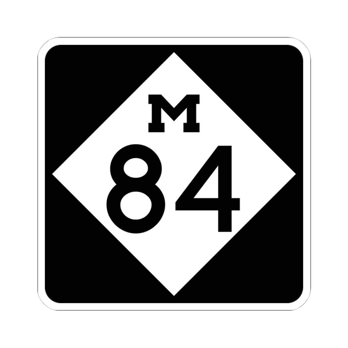 M-84 (Michigan) (Road Sign) STICKER Vinyl Kiss-Cut Decal