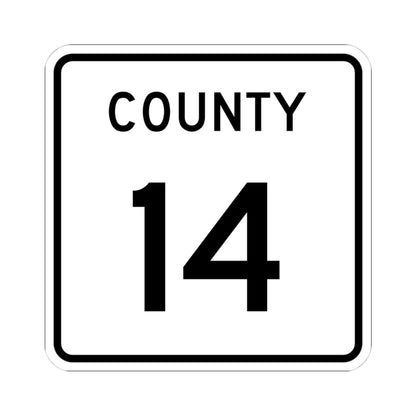 County 14 square (Minnesota) (Road Sign) STICKER Vinyl Kiss-Cut Decal