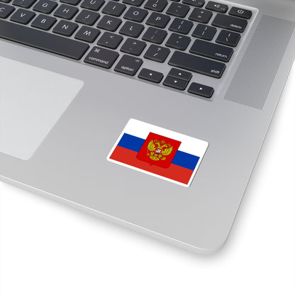 Flag of Russia with coat of arms (Russia) STICKER Vinyl Kiss-Cut Decal