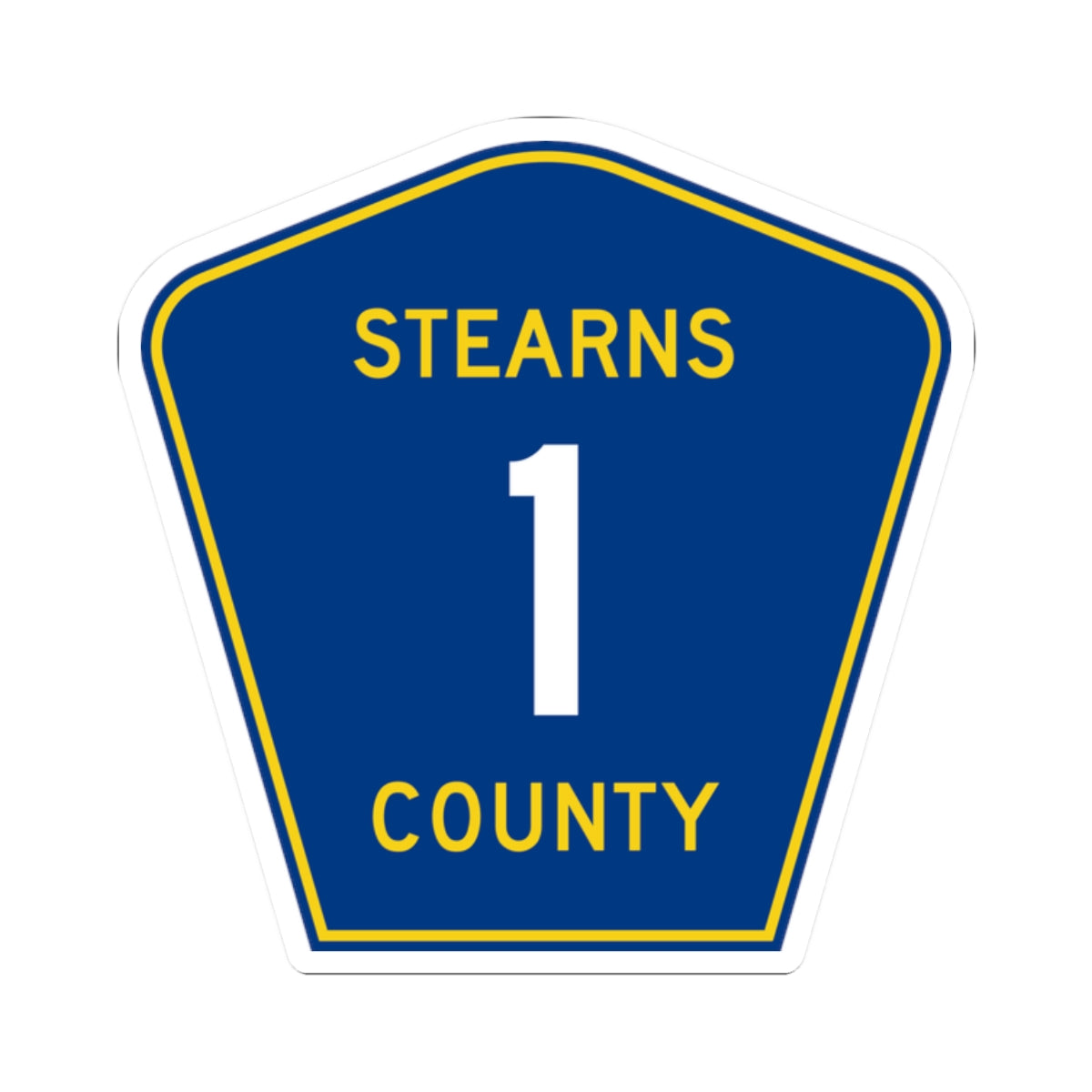 Stearns County Route 1 (Minnesota) (Road Sign) STICKER Vinyl Kiss-Cut Decal