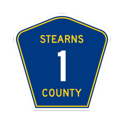Stearns County Route 1 (Minnesota) (Road Sign) STICKER Vinyl Kiss-Cut Decal