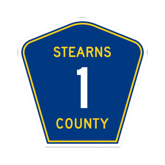 Stearns County Route 1 (Minnesota) (Road Sign) STICKER Vinyl Kiss-Cut Decal