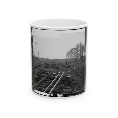 Virginia. Tracks Of The Orange & Alexandria Railroad, Destroyed By The Confederates Between Bristow Station And The Rappahannock (U.S. Civil War) White Coffee Mug