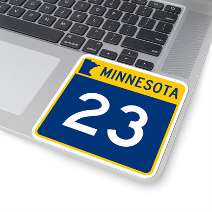 MN-23 (Minnesota) (Road Sign) STICKER Vinyl Kiss-Cut Decal