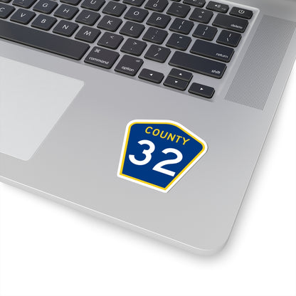 County 32 MN (Minnesota) (Road Sign) STICKER Vinyl Kiss-Cut Decal