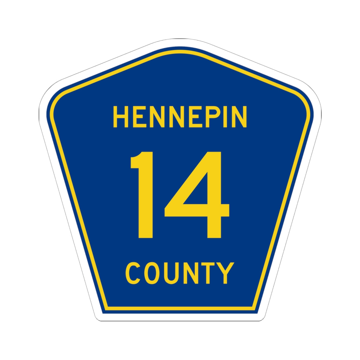 Hennepin County 14 (Minnesota) (Road Sign) STICKER Vinyl Kiss-Cut Decal