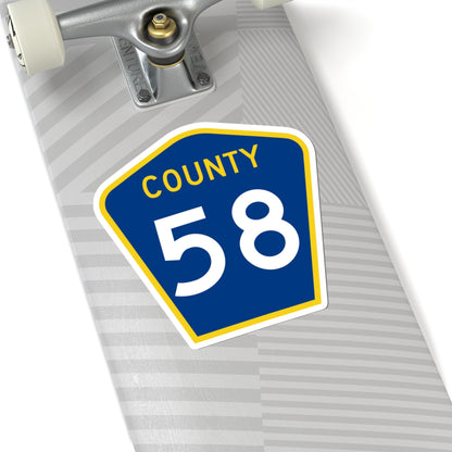 County 58 MN (Minnesota) (Road Sign) STICKER Vinyl Kiss-Cut Decal