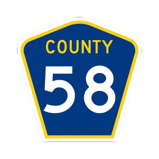 County 58 MN (Minnesota) (Road Sign) STICKER Vinyl Kiss-Cut Decal