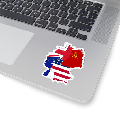 Flag-map of the allied-occupied Germany (Germany) STICKER Vinyl Kiss-Cut Decal