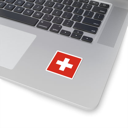 Flag of Switzerland with spacing (Switzerland) STICKER Vinyl Kiss-Cut Decal