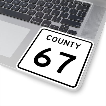 County 67 square (Minnesota) (Road Sign) STICKER Vinyl Kiss-Cut Decal