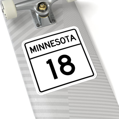MN-18 1948 (Minnesota) (Road Sign) STICKER Vinyl Kiss-Cut Decal