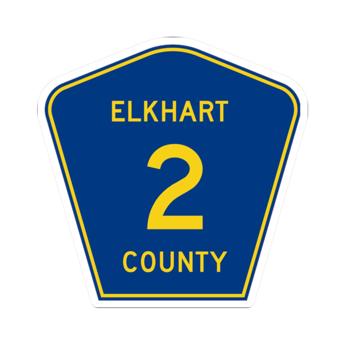 Elkhart County Road 2 IN (Indiana) (Road Sign) STICKER Vinyl Kiss-Cut Decal