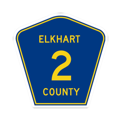 Elkhart County Road 2 IN (Indiana) (Road Sign) STICKER Vinyl Kiss-Cut Decal
