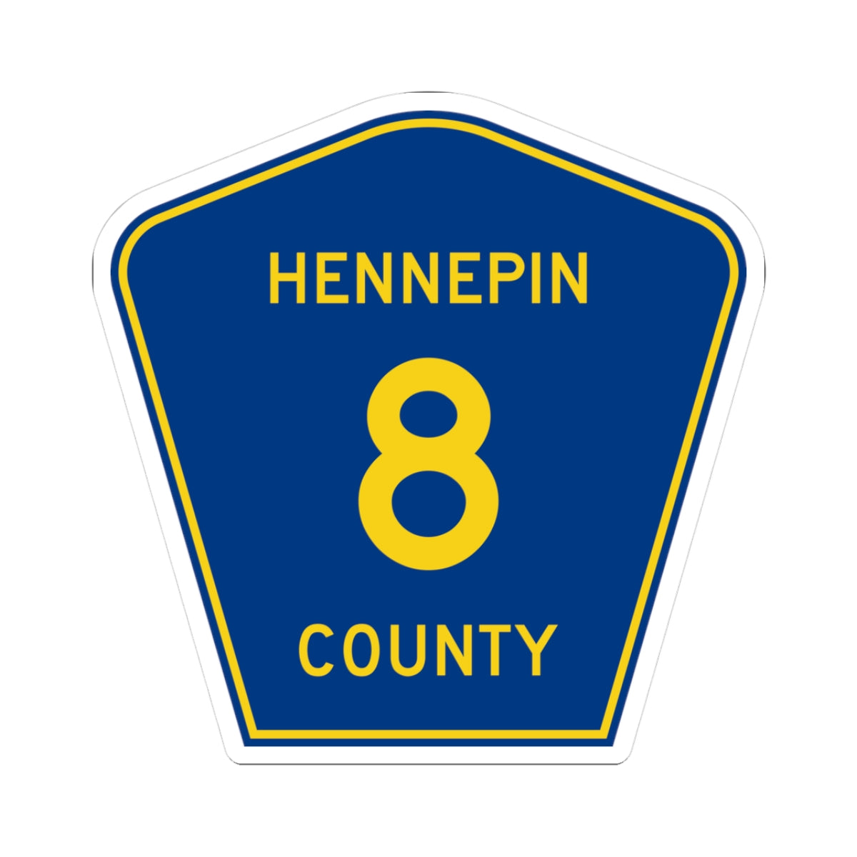 Hennepin County 8 (Minnesota) (Road Sign) STICKER Vinyl Kiss-Cut Decal