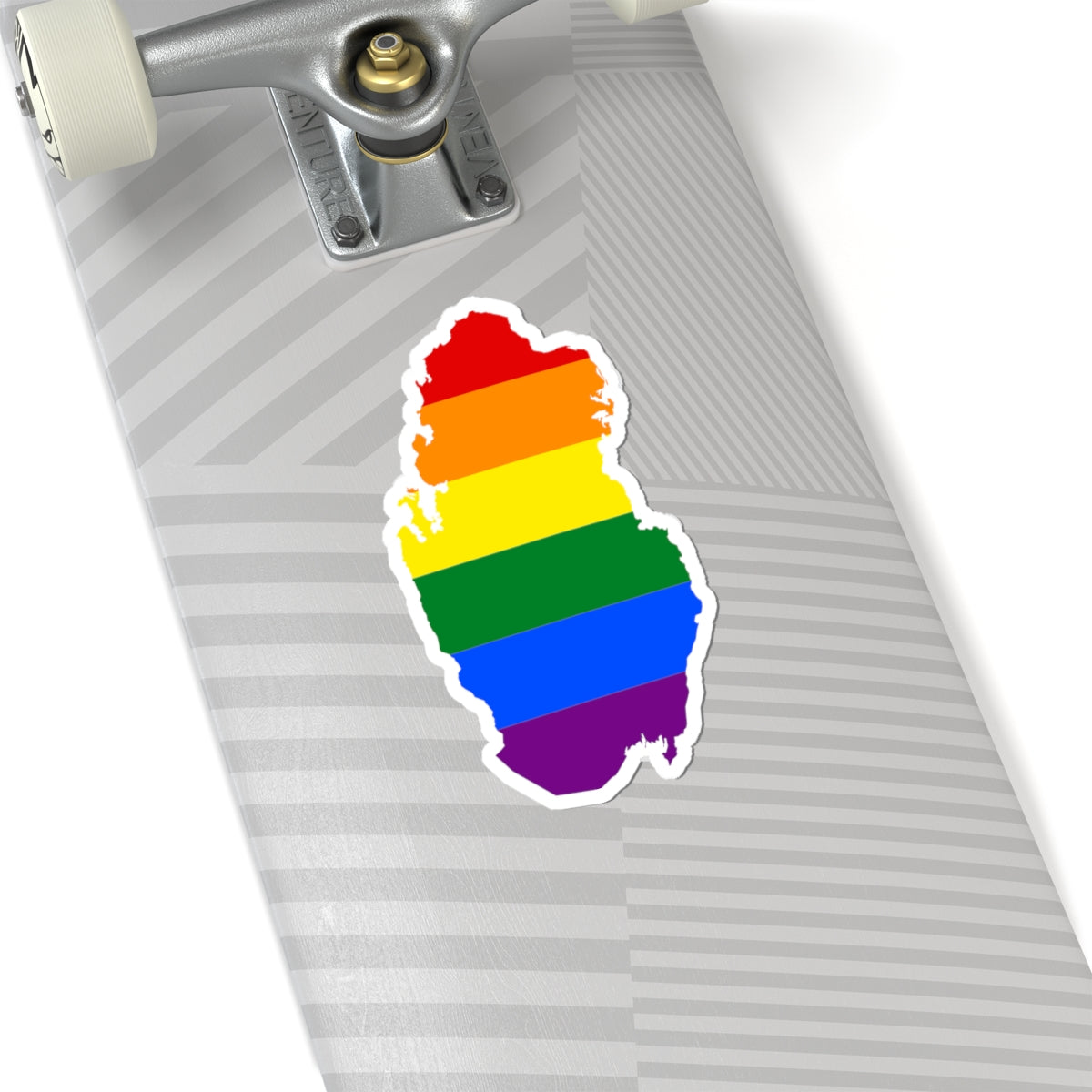 LGBT flag map of Qatar (Qatar) STICKER Vinyl Kiss-Cut Decal