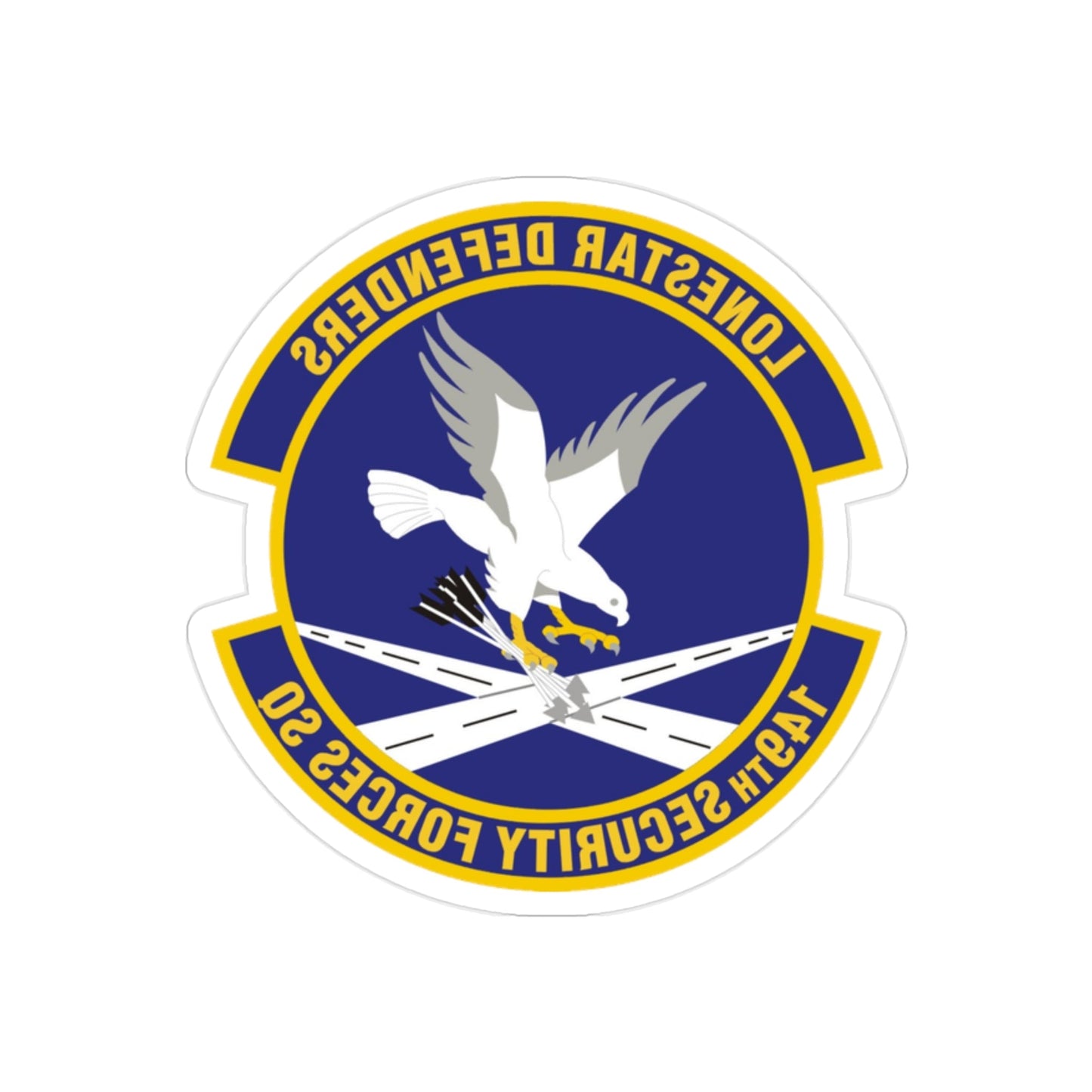 149th Security Forces Squadron (U.S. Air Force) REVERSE PRINT Transparent STICKER-2" × 2"-The Sticker Space