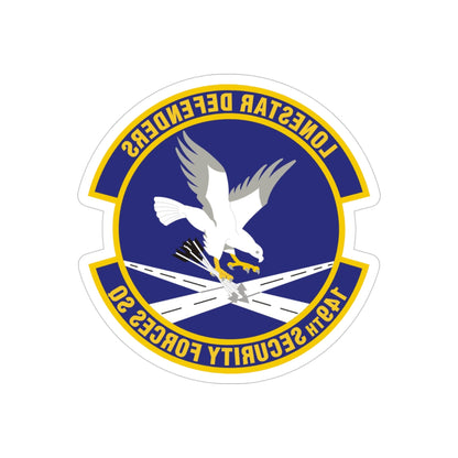 149th Security Forces Squadron (U.S. Air Force) REVERSE PRINT Transparent STICKER-4" × 4"-The Sticker Space