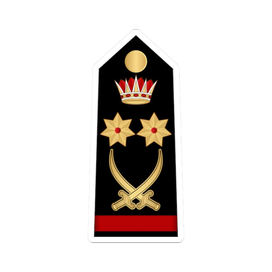 14.RBNF GEN (Bahrain) (Military Rank) STICKER Vinyl Kiss-Cut Decal 2 Inch White - The Sticker Space