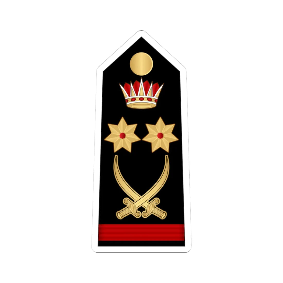 14.RBNF GEN (Bahrain) (Military Rank) STICKER Vinyl Kiss-Cut Decal 3 Inch White - The Sticker Space