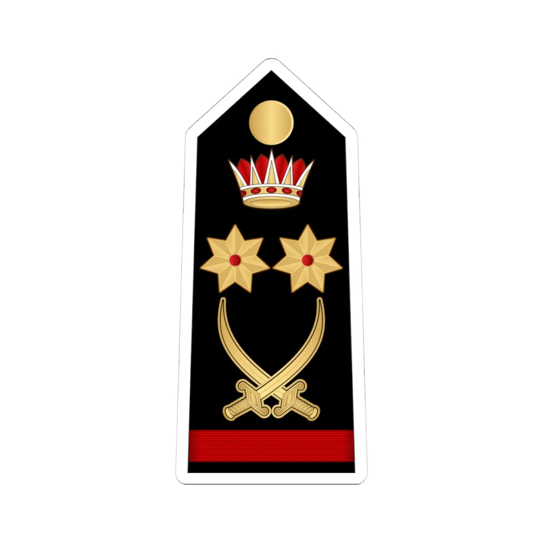 14.RBNF GEN (Bahrain) (Military Rank) STICKER Vinyl Kiss-Cut Decal 4 Inch White - The Sticker Space