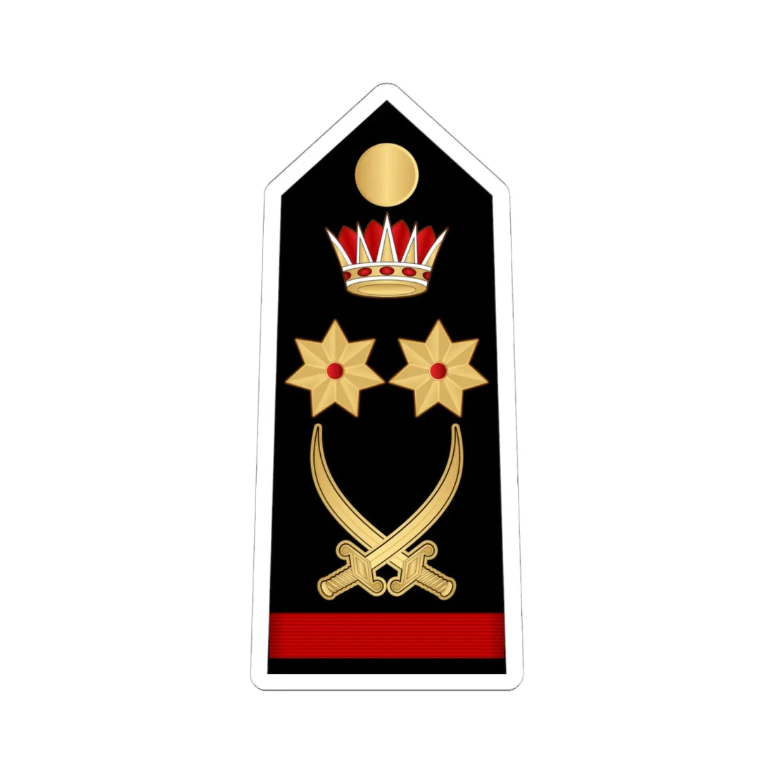 14.RBNF GEN (Bahrain) (Military Rank) STICKER Vinyl Kiss-Cut Decal 6 Inch White - The Sticker Space