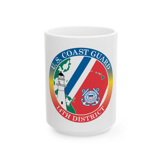 14th CG District (U.S. Coast Guard) White Coffee Mug-15oz-The Sticker Space