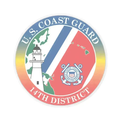 14th CG District (U.S. Coast Guard) STICKER Vinyl Kiss-Cut Decal 2 Inch Transparent - The Sticker Space