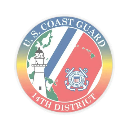 14th CG District (U.S. Coast Guard) STICKER Vinyl Kiss-Cut Decal 2 Inch Transparent - The Sticker Space