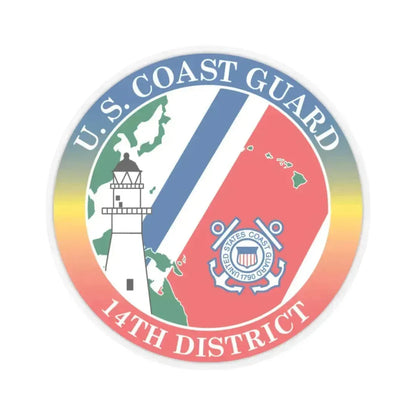 14th CG District (U.S. Coast Guard) STICKER Vinyl Kiss-Cut Decal 4 Inch Transparent - The Sticker Space