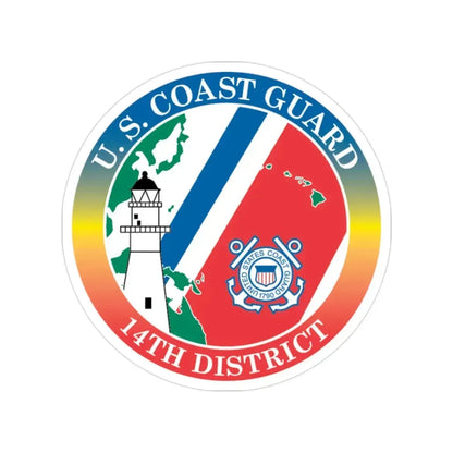 14th CG District (U.S. Coast Guard) Transparent STICKER Die-Cut Vinyl Decal 2 Inch - The Sticker Space
