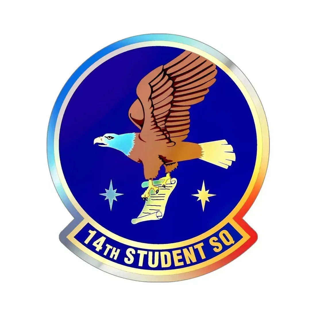 14th Student Squadron (U.S. Air Force) Holographic STICKER Die-Cut Vinyl Decal 4 Inch Holographic - The Sticker Space