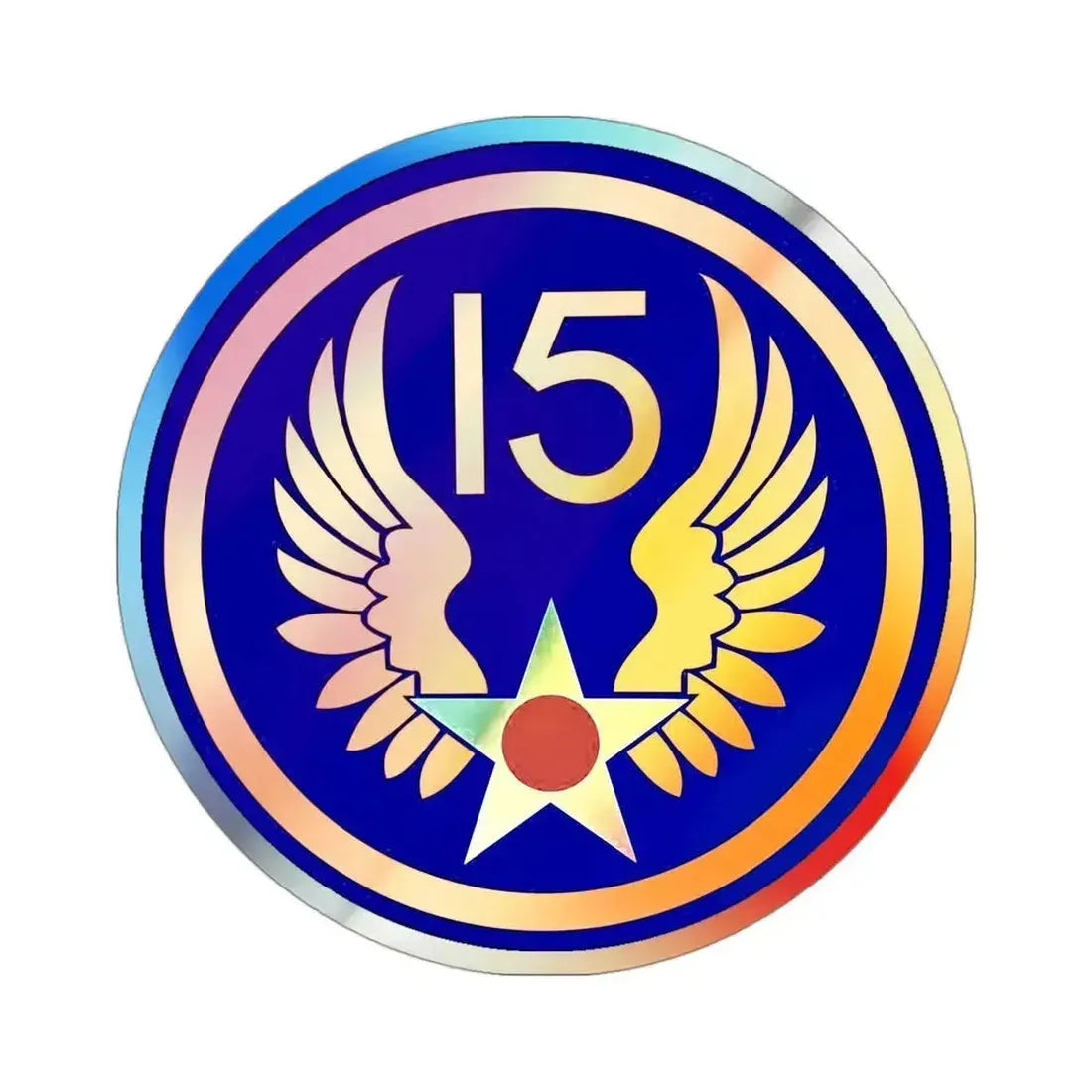 15 Air Force (U.S. Army) Holographic STICKER Die-Cut Vinyl Decal 3 Inch Holographic - The Sticker Space